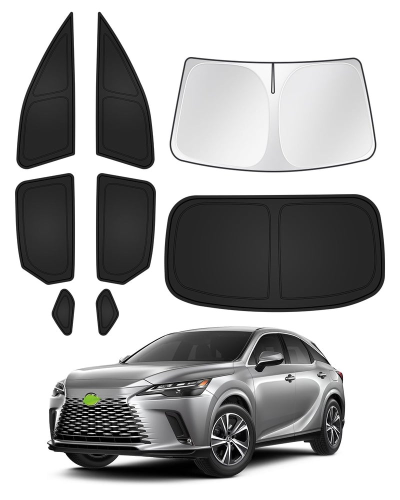 Canvcle Sunshades for 2023-2025 2026 Lexus RX Accessories Windshield Sun Shade Side Rear Window Shade Cover Sun Visor Shield Privacy Protection for Camping Keep Vehicle Cool Black 8PCS - Image 1